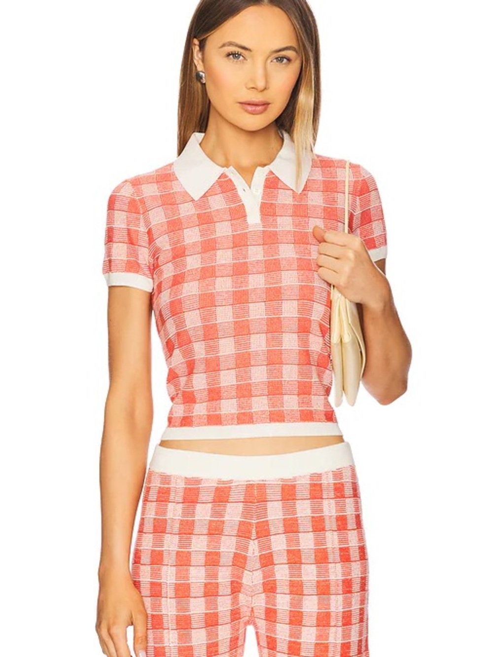 Guest In Residence Red Gingham Shrunken Polo
